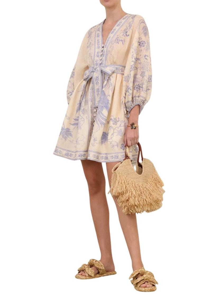 Multi Color Floral V Neck Mini Dress 3