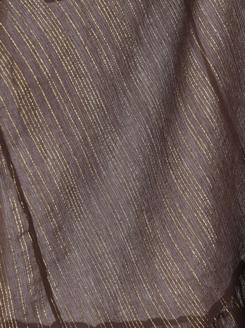 Brown Solid Midi Skirt 3