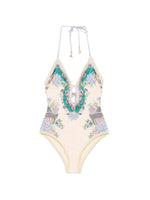 Cream Floral Swimwear 1