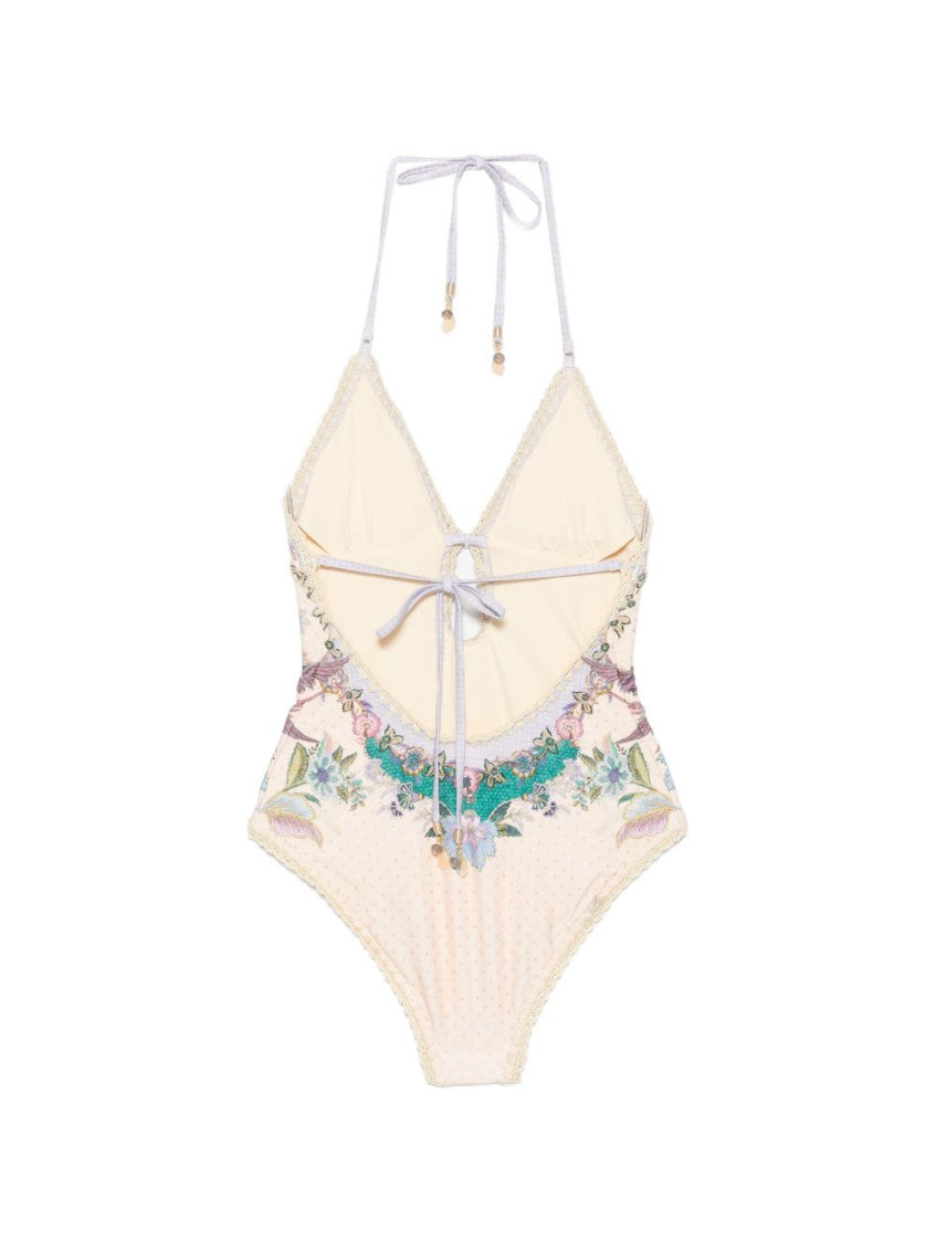 Cream Floral Swimwear 2