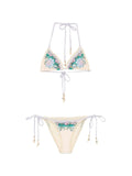 Beige Floral Swimwear 1