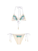 Beige Floral Swimwear 1