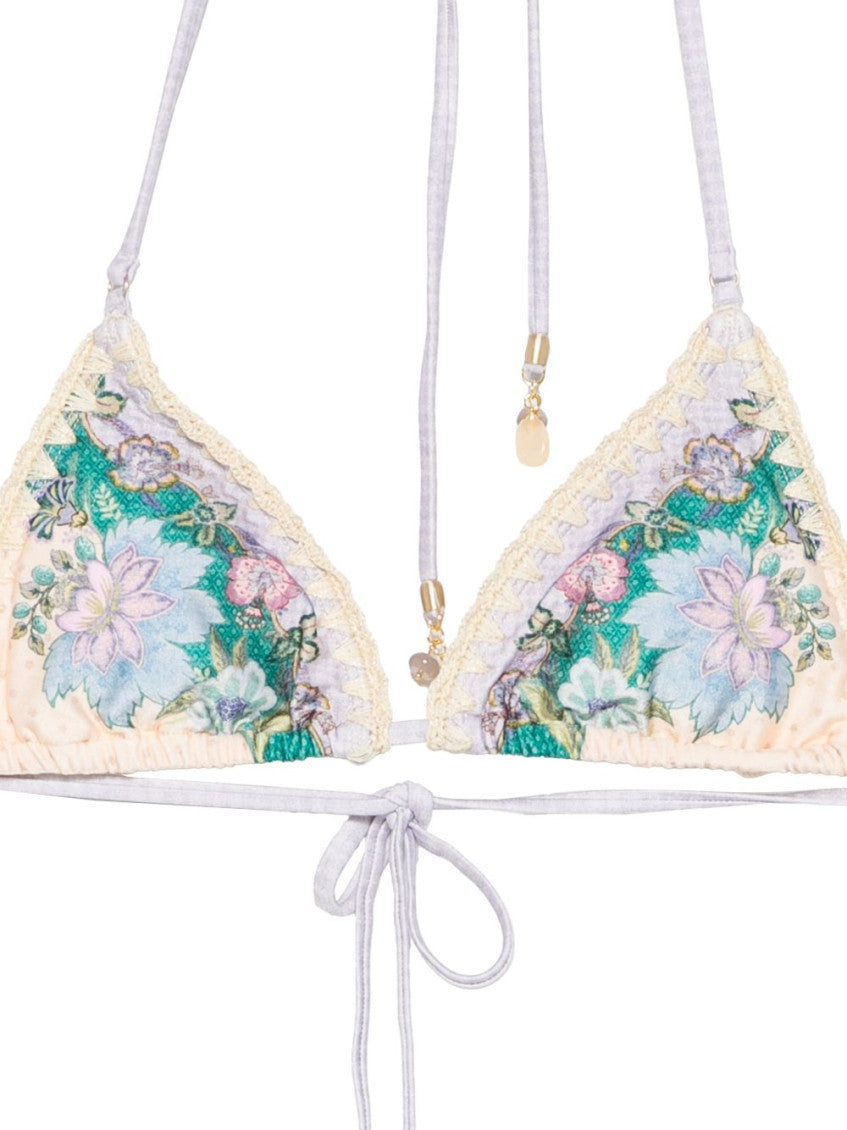 Beige Floral Swimwear 3