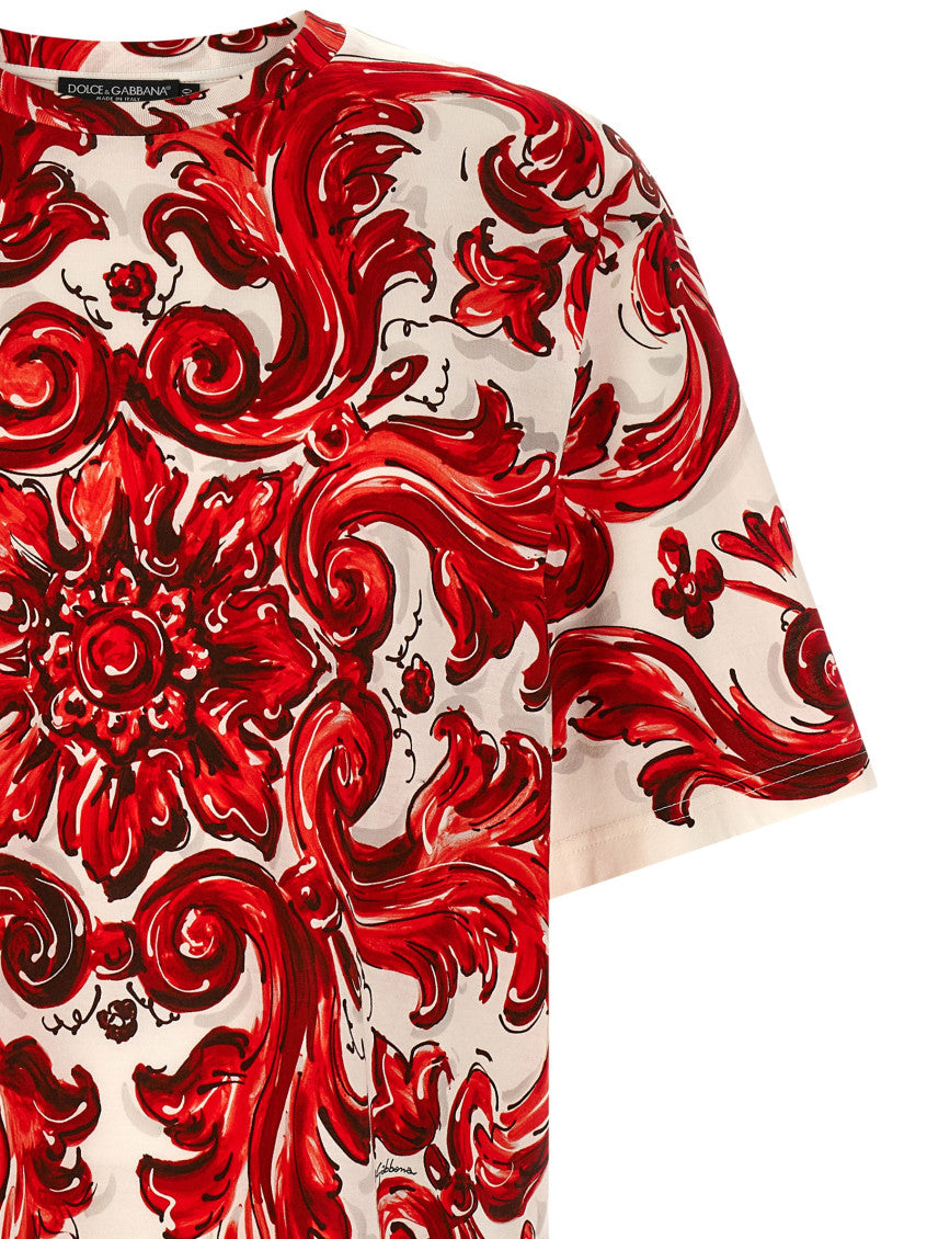 Red Printed Crew Neck T-Shirt 3