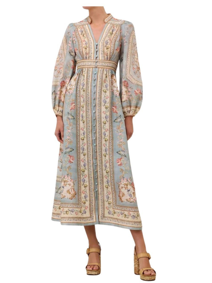 Multicolor Printed Midi Dress 2