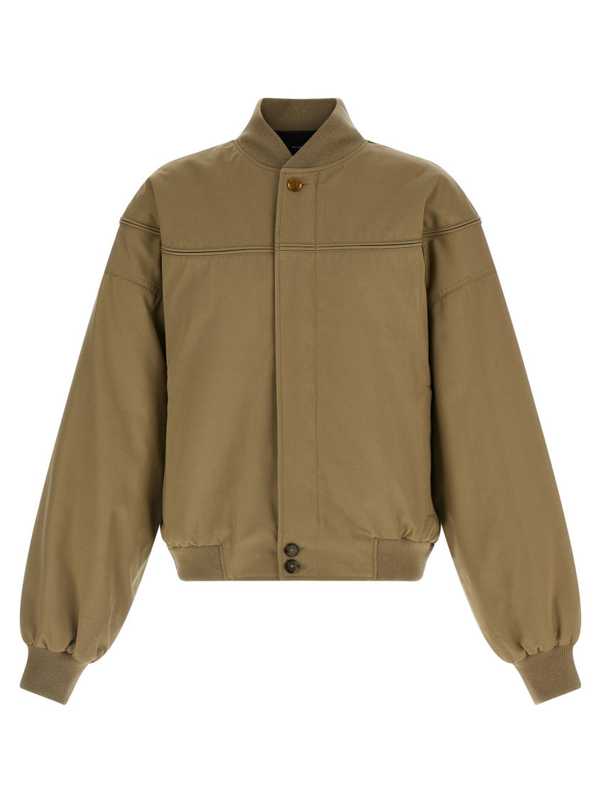 Beige Solid Band Collar Jacket 1