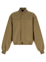 Beige Solid Band Collar Jacket 1
