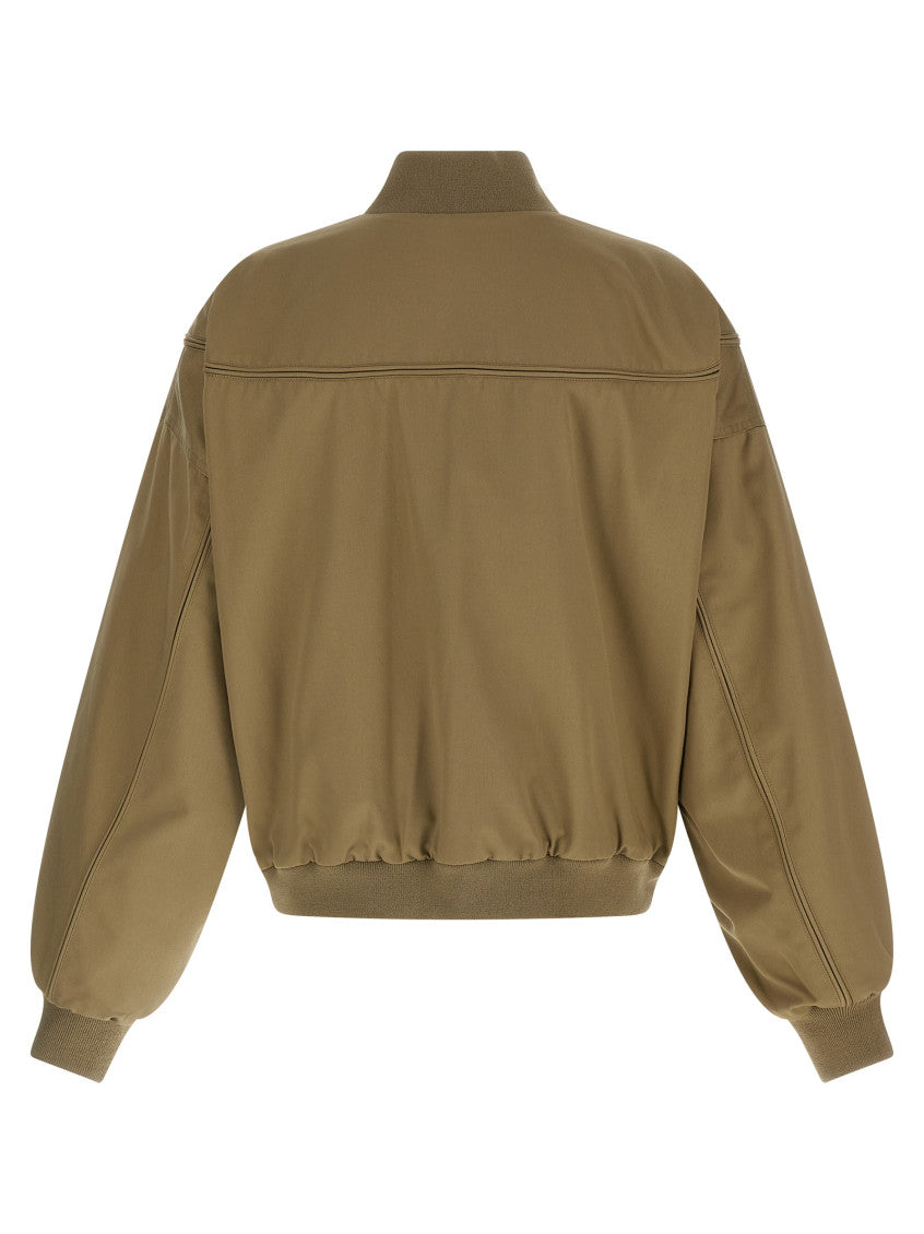 Beige Solid Band Collar Jacket 2