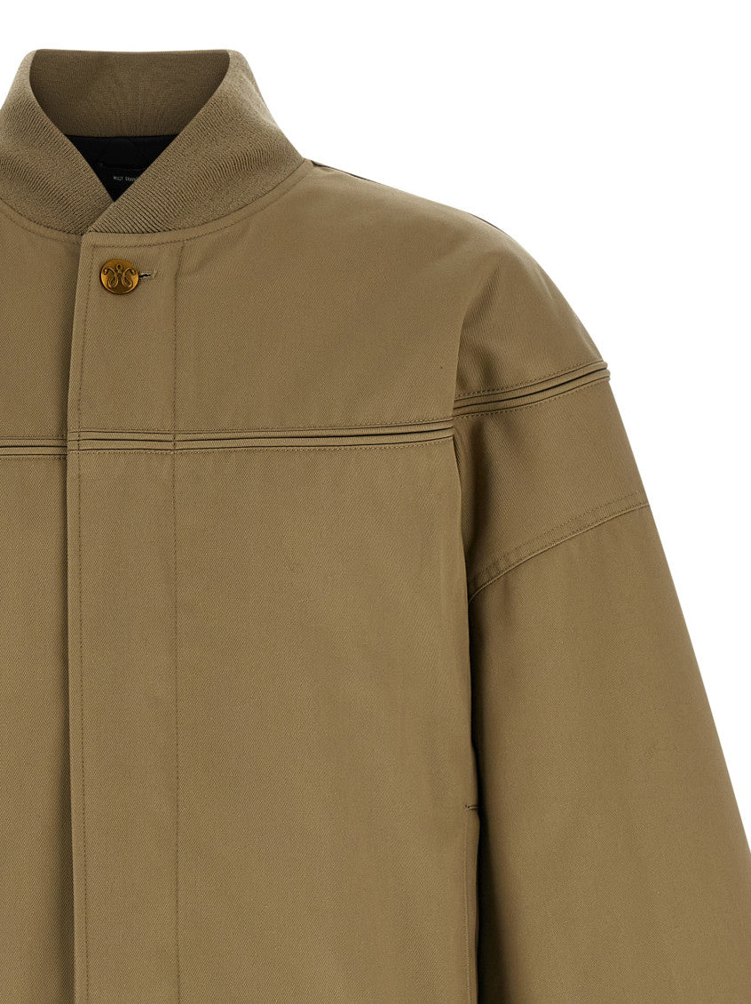 Beige Solid Band Collar Jacket 3