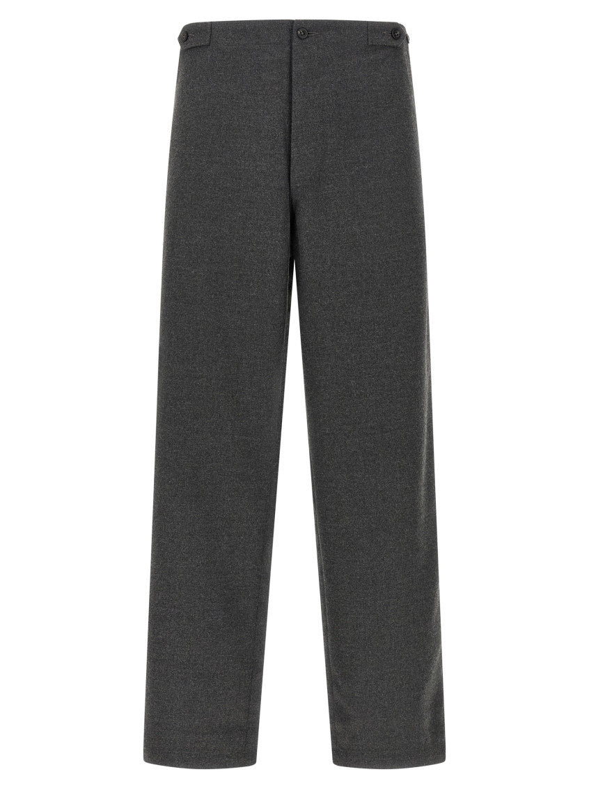 Grey Straight Flat Front Pants 1