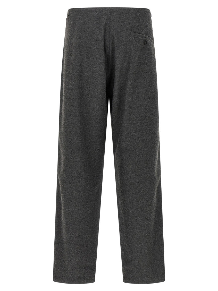 Grey Straight Flat Front Pants 2