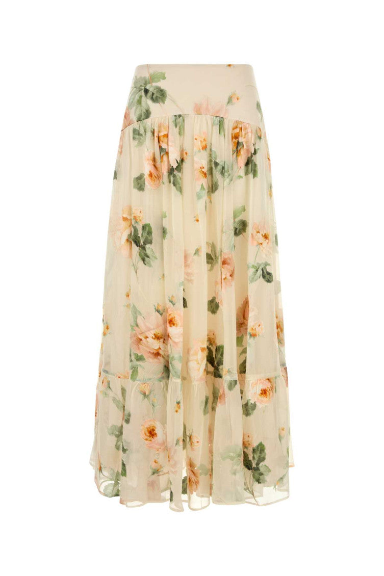 Multicolor Floral Midi Skirt 1