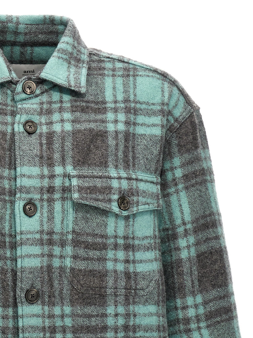Light Blue Checks Overshirt 3