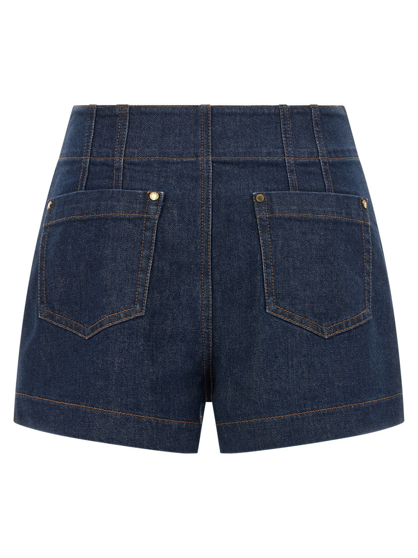 Blue Solid Shorts 2