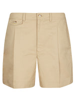 Beige Solid Shorts 1