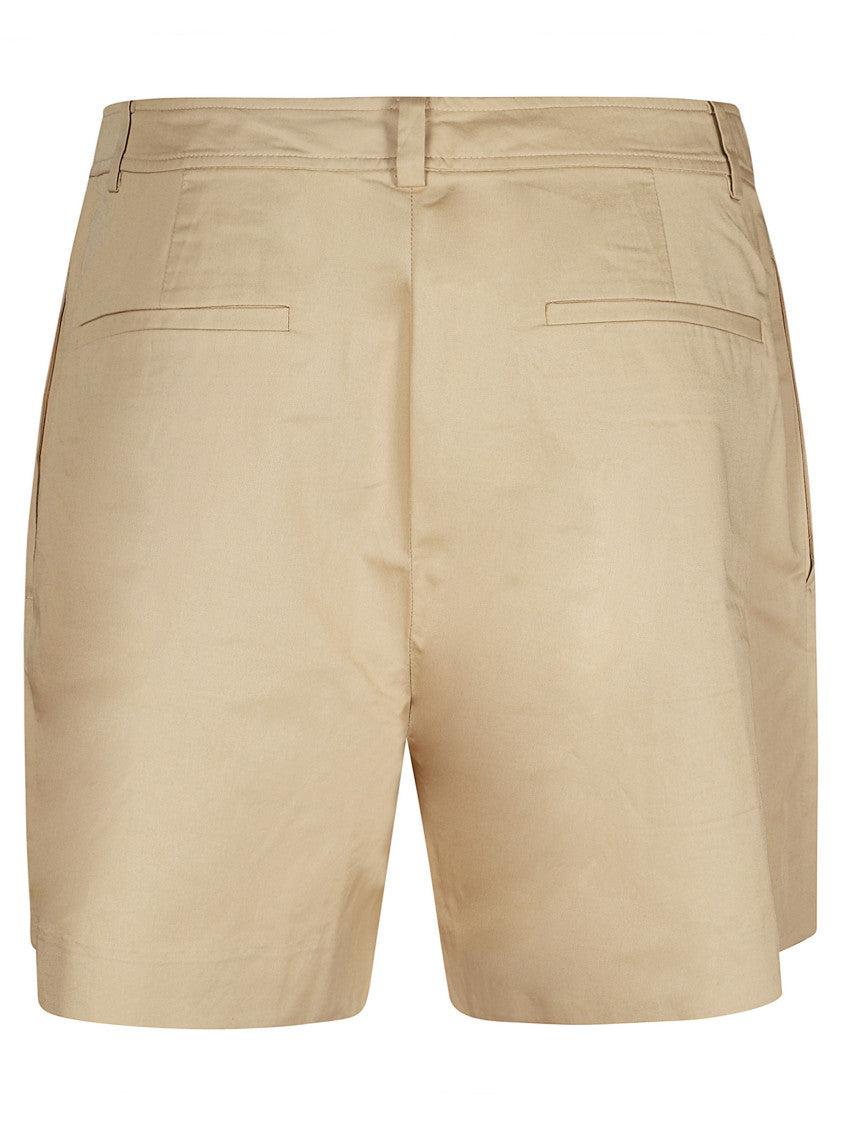 Beige Solid Shorts 2