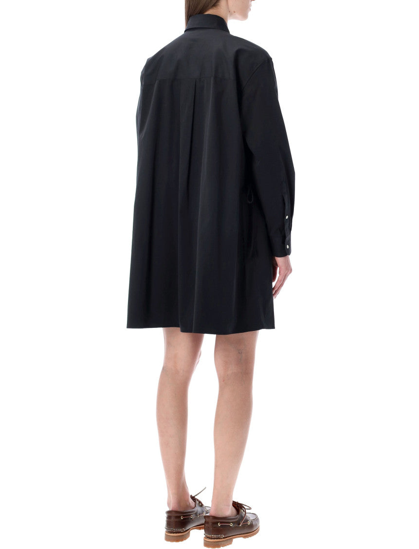 Black Logo Shirt Collar Mini Dress 2