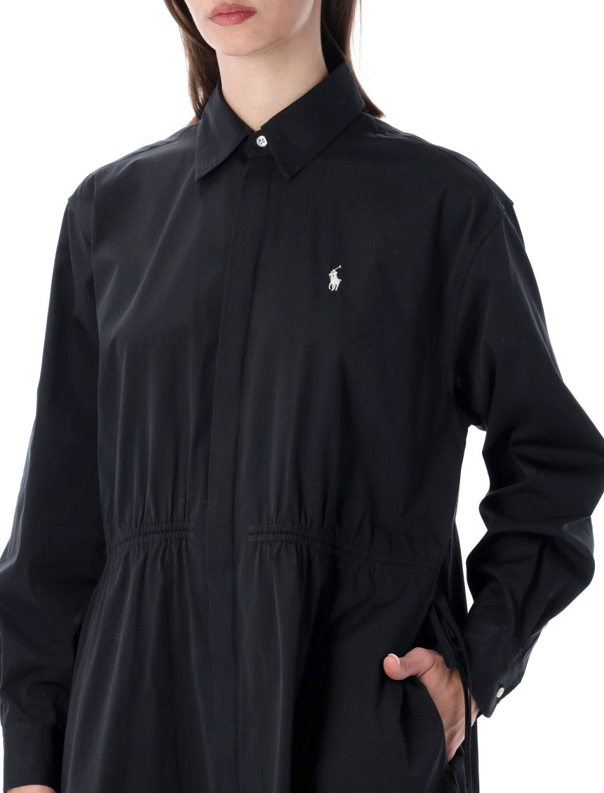 Black Logo Shirt Collar Mini Dress 3