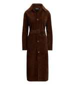 Brown Solid Shirt Collar Trench Coat 1