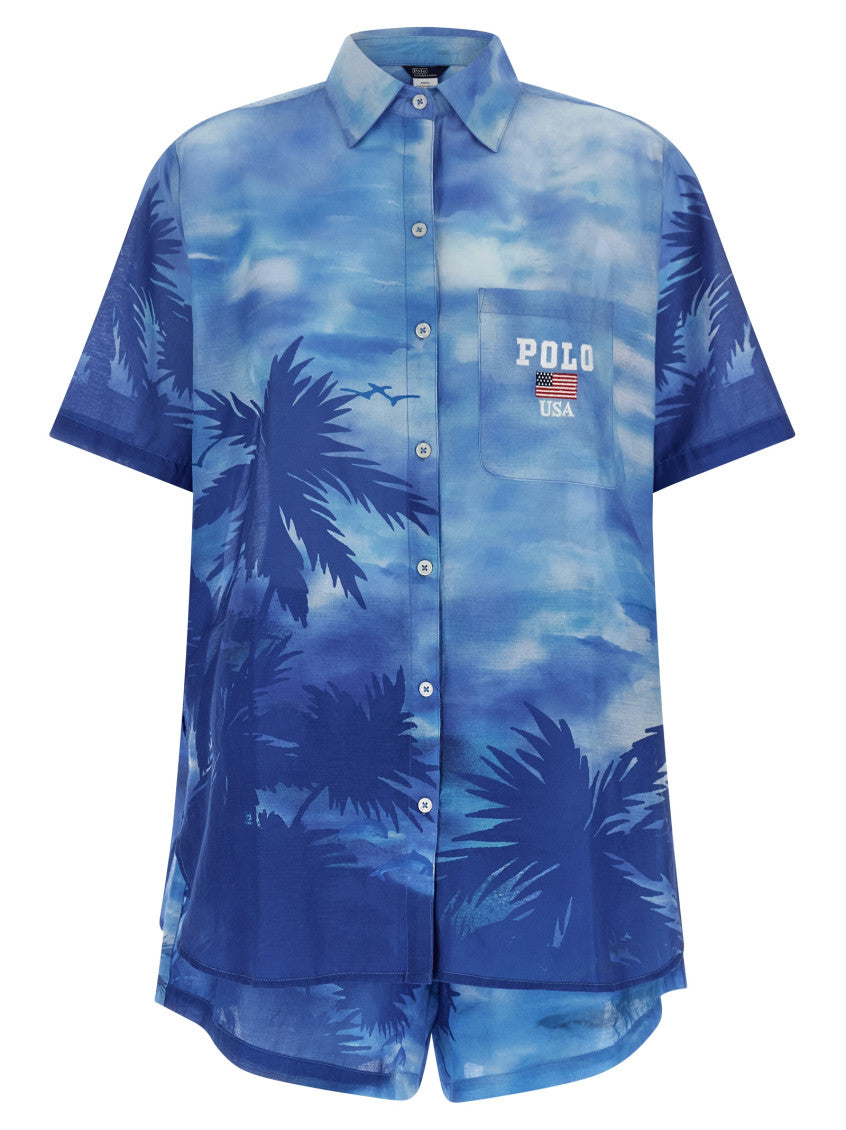 Blue Logo Printed Shirt 1