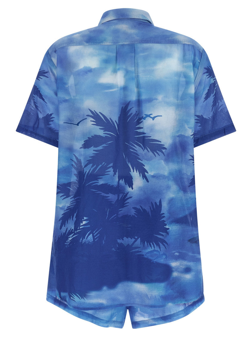 Blue Logo Printed Shirt 2