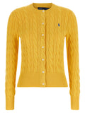 Yellow Knitted Crew Neck Cardigan 1
