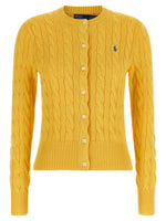 Yellow Knitted Crew Neck Cardigan 1