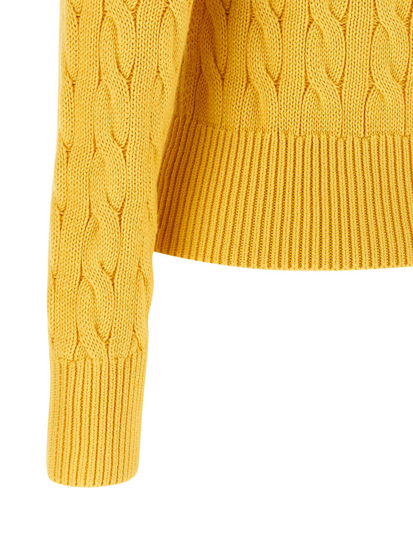 Yellow Knitted Crew Neck Cardigan 4