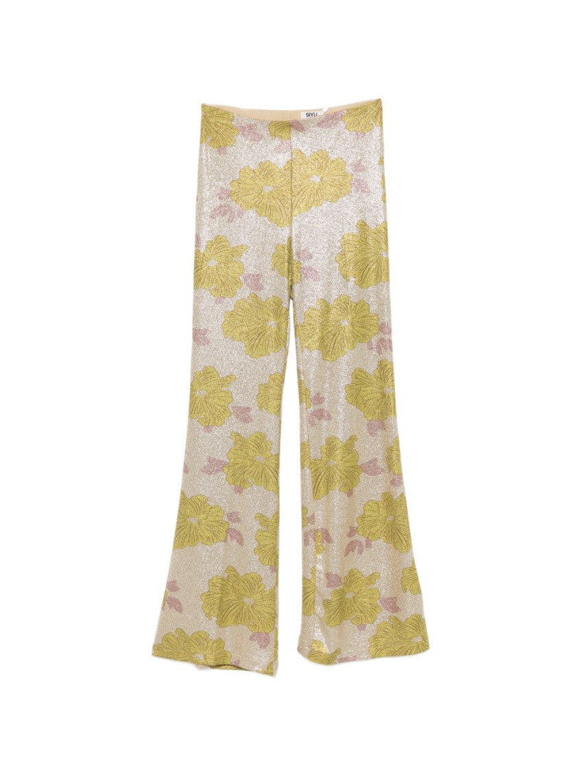 Green Printed Flare Pant 1