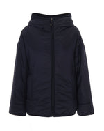 Blue Solid Hood Jacket 1
