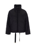 Black Solid Mock Collar Jacket 1