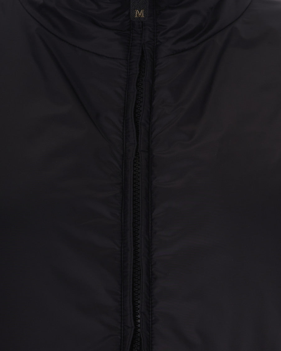 Black Solid Mock Collar Jacket 3