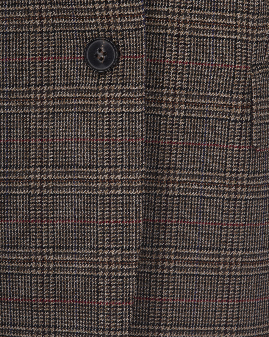 Brown Notched Lapel Blazer 3