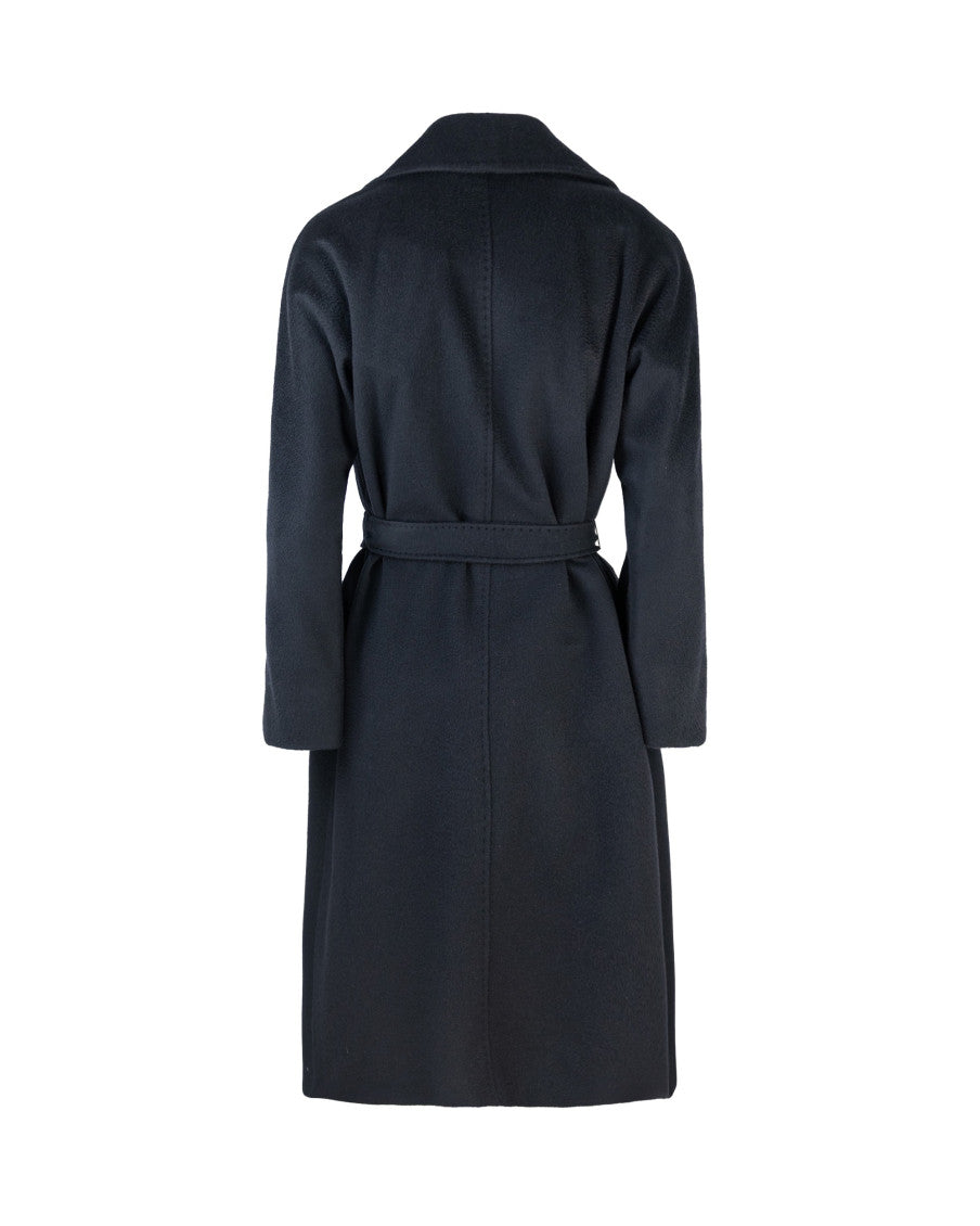 Black Notched Lapel Trench Coat 2