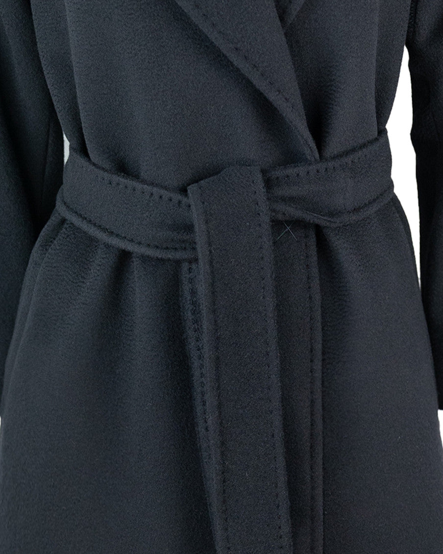 Black Notched Lapel Trench Coat 3