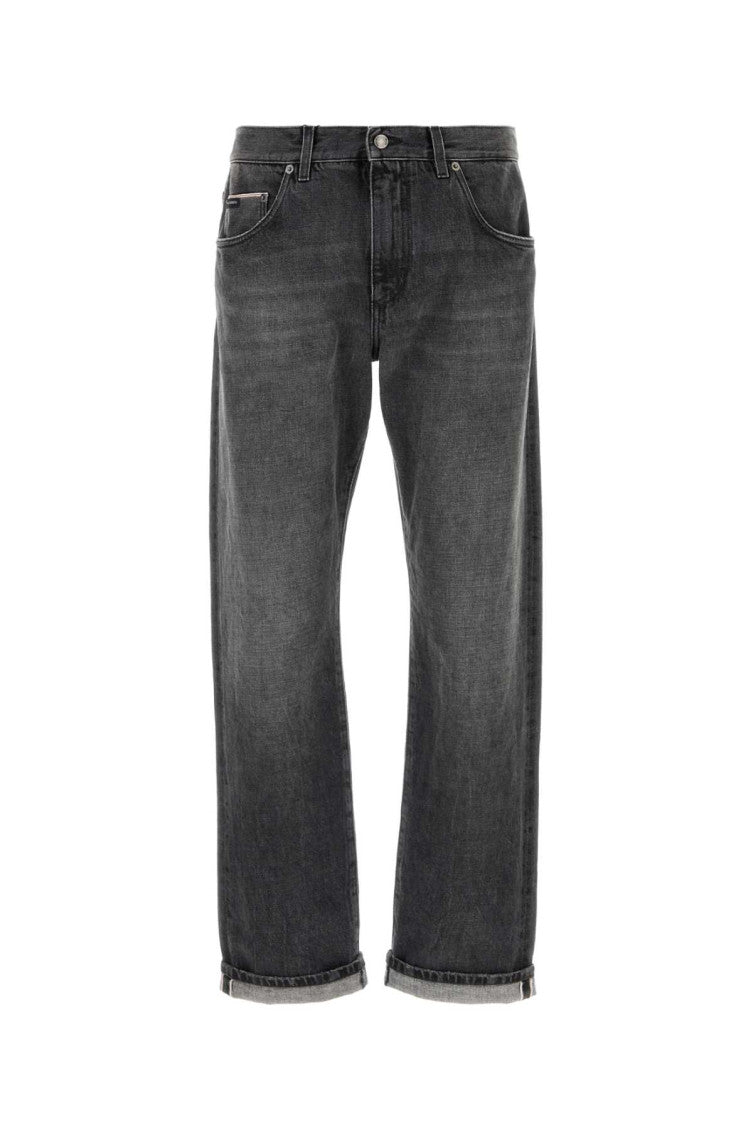 Dark Grey Straight Jeans 1