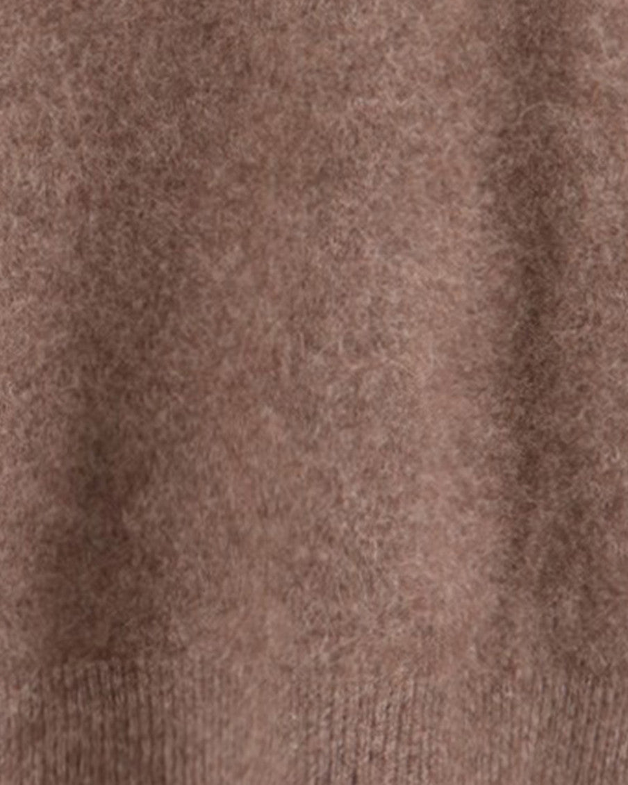 Brown Solid Crew Neck Sweater 3