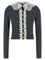 Grey Lace Collar Cardigan 1