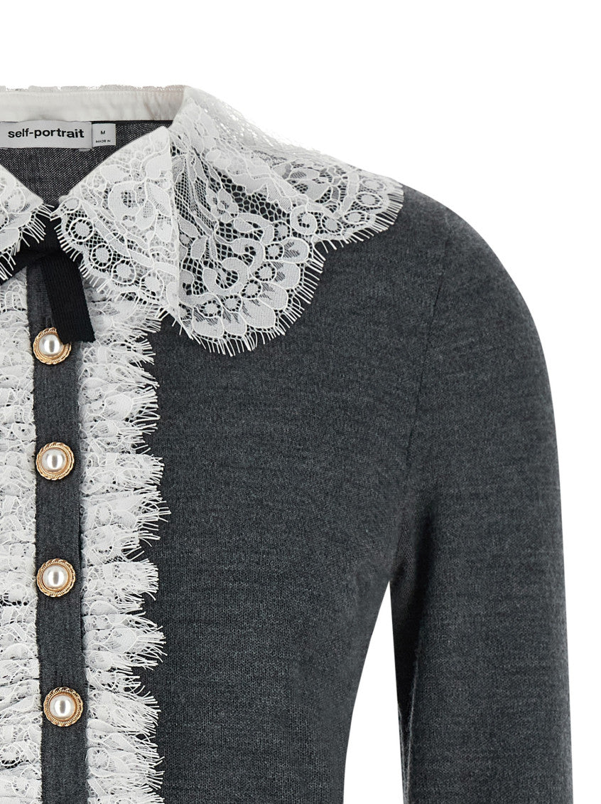 Grey Lace Collar Cardigan 3