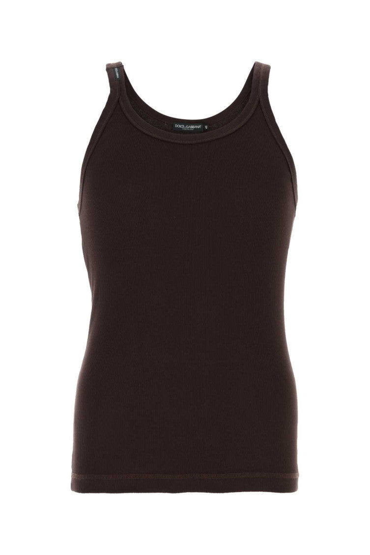 Dark Brown Knitted Tank Top 1