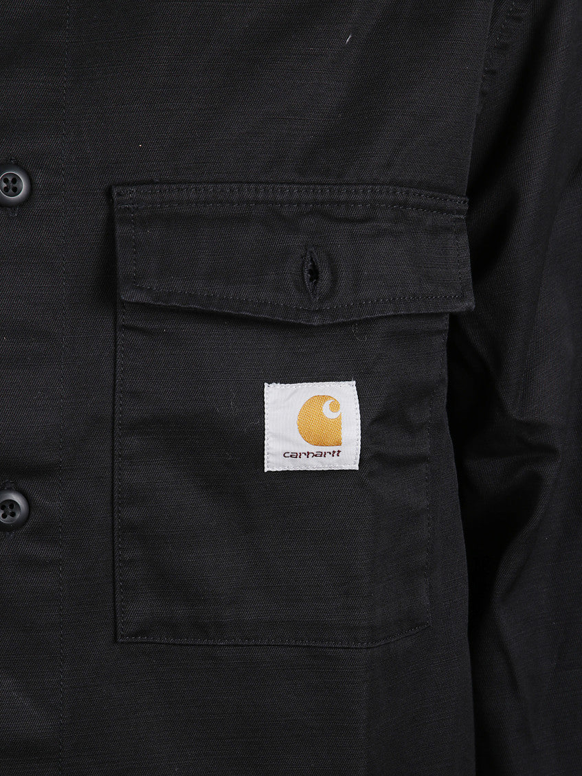 Black Logo Shirt Jacket 3