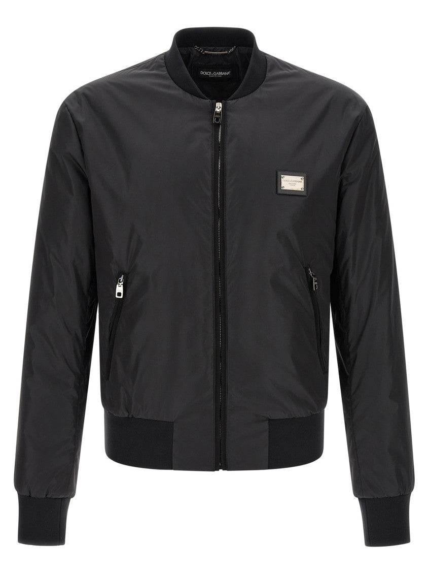 Black Logo Bomber Jacket 1