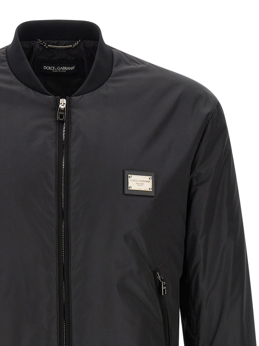 Black Logo Bomber Jacket 3