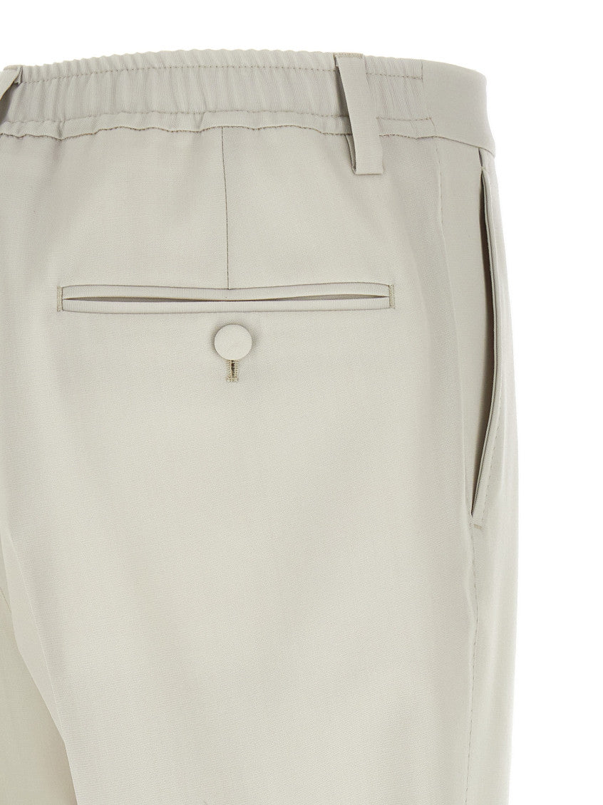 Light Beige Poplin Trousers 4