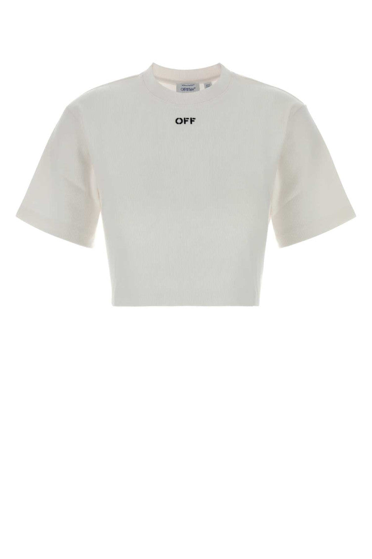 White Logo Crew Neck T-Shirt 1