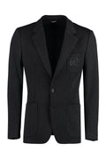 Black Stripes Notched Lapel Blazer 1