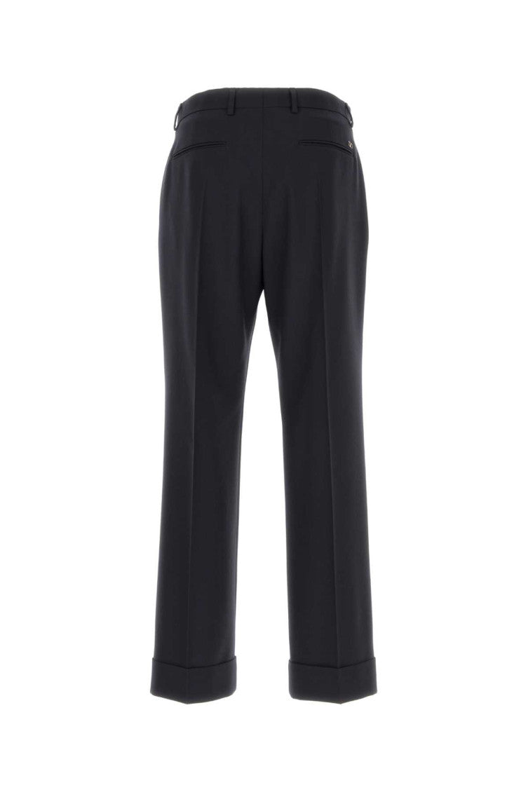 Navy Blue Solid Pants 2