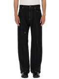 Black Loose Mid Rise Jeans 1