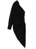 Black Asymmetrical Shirt Dress 1
