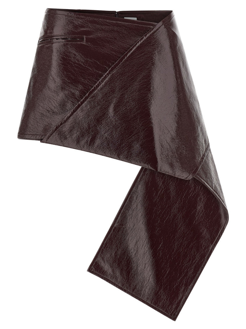 Maroon Vinyl mini skirt 1